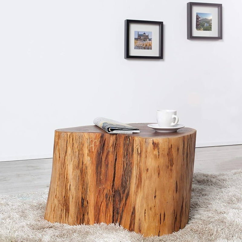 Live Edge Wood Stool | Natural Log Table | Rustic Solid Wood Furniture