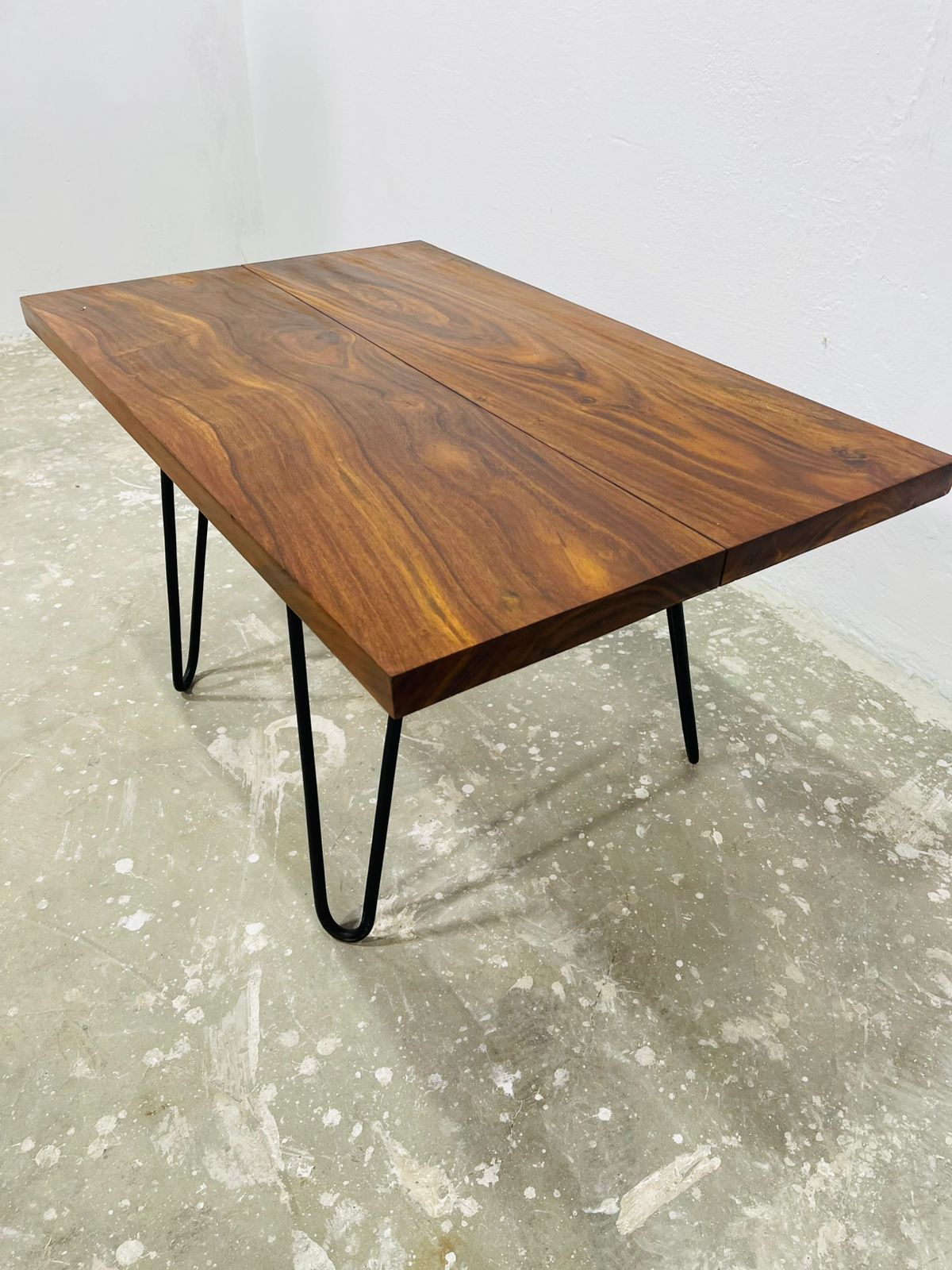 Premium Solid Wood Centre Table with Hairpin Legs – Modern Rustic Coffee Table