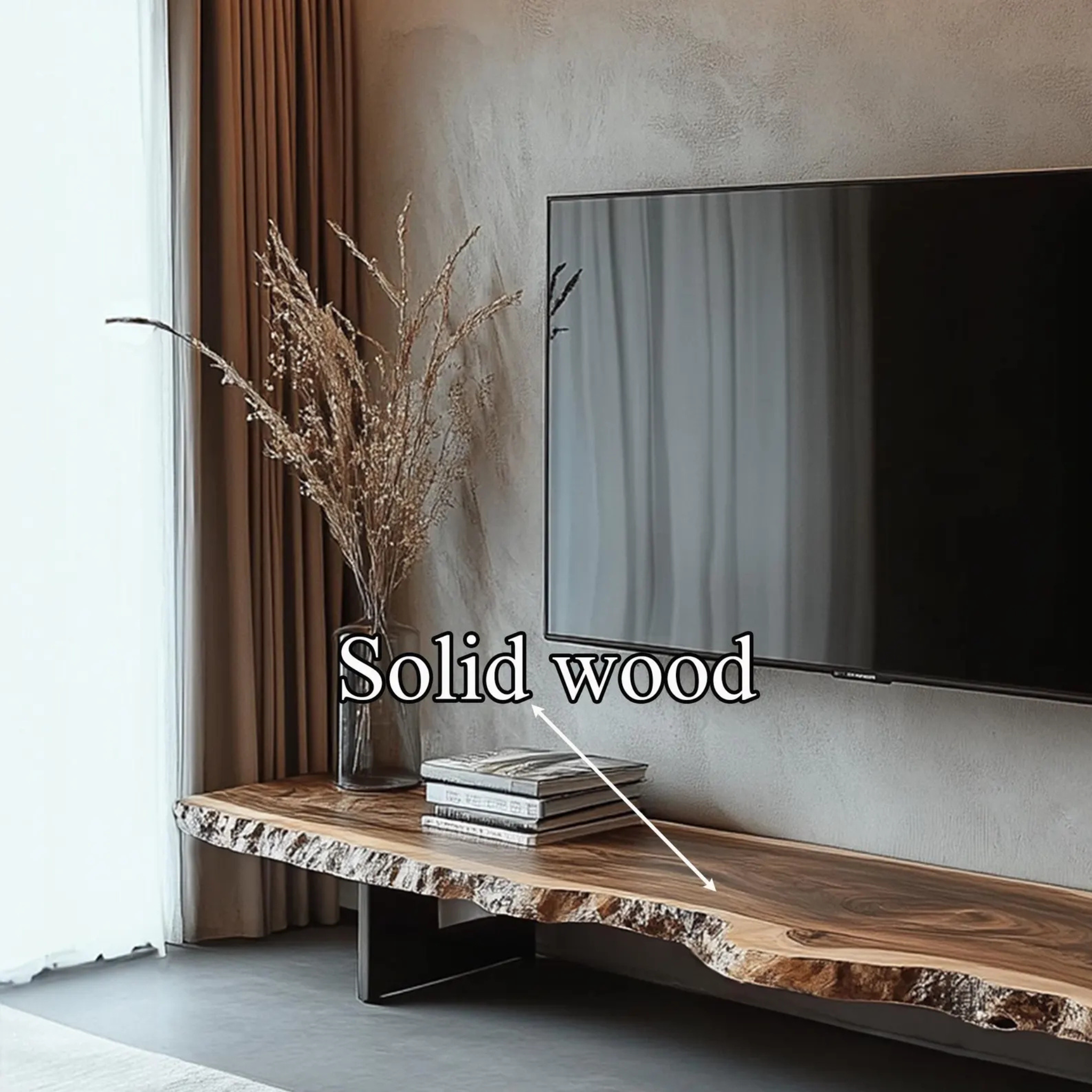Live Edge Sheesham Wood TV Console – Solid Wooden Rustic Media Stand | Aureus Living Pakistan