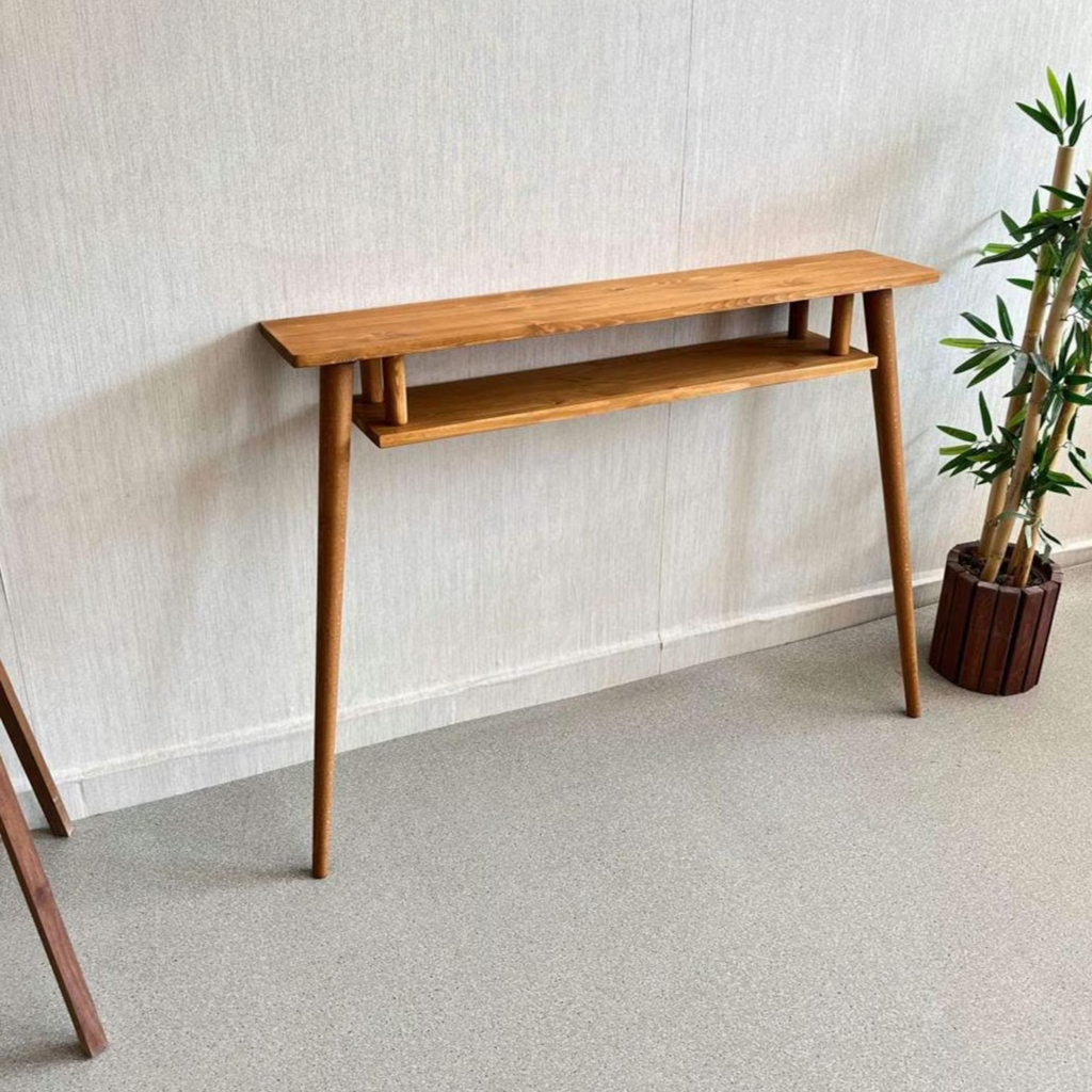 Slim Solid Wood Console Table – Narrow Entryway & Hallway Table | Aureus Living Pakistan