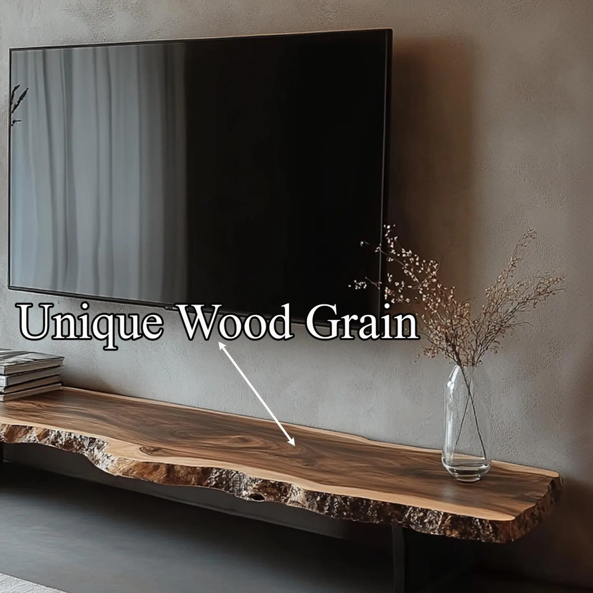 Live Edge Sheesham Wood TV Console – Solid Wooden Rustic Media Stand | Aureus Living Pakistan