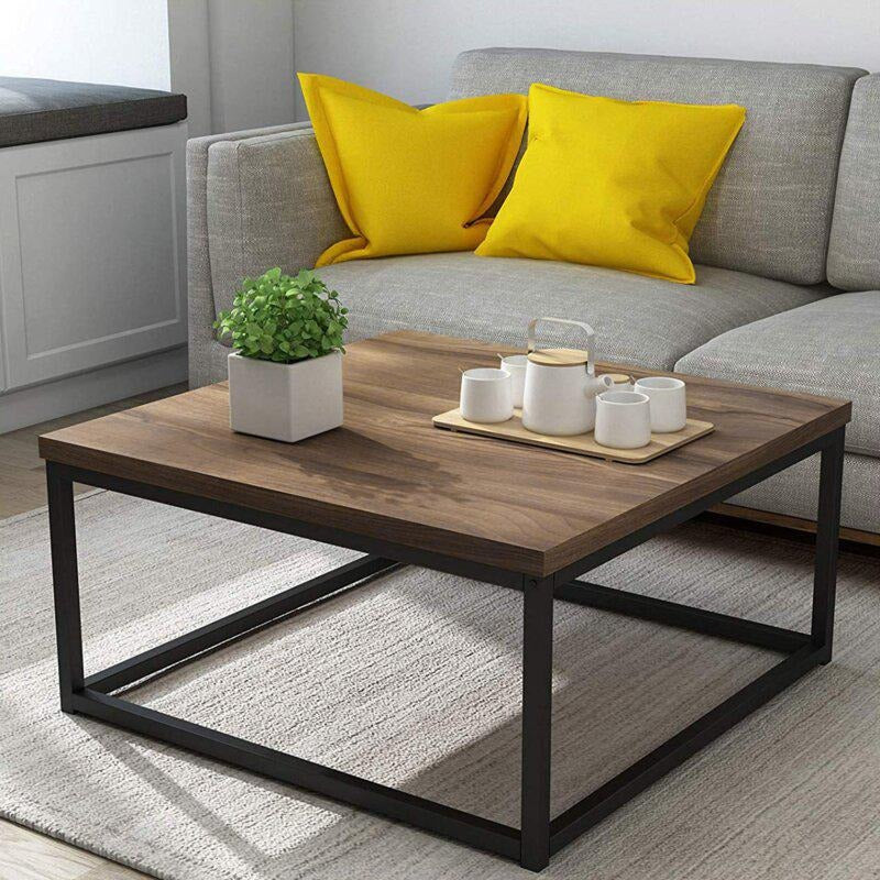 Sheesham Wood Square Central Coffee Table – Modern Solid Wood Center Table for Living Room