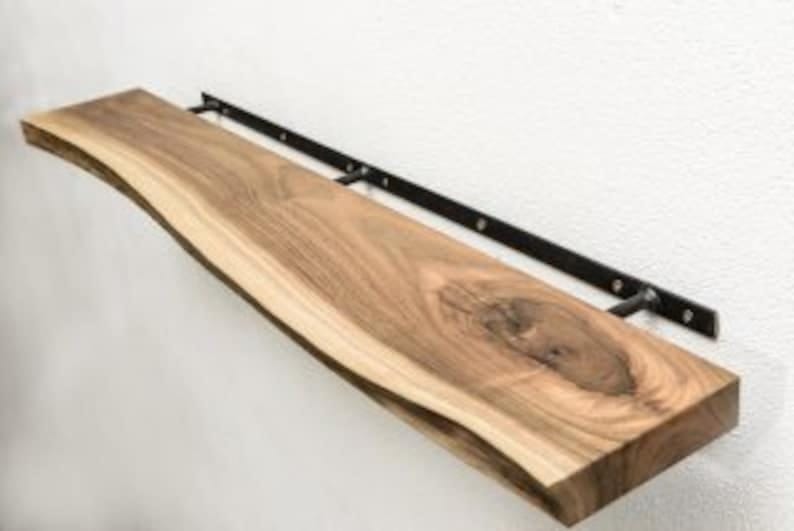 Live Edge Floating Shelf | Rustic Wood Wall Shelf | Heavy Duty Farmhouse Bookshelf
