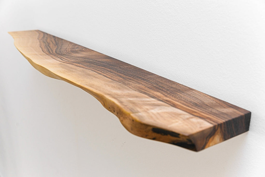 Live Edge Sheesham Floating Shelves – Reclaimed Industrial Wooden Floating Shelves