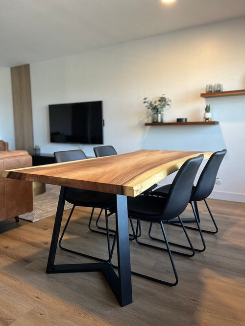 Custom Live Edge Sheesham Dining Table – Handcrafted Rustic Dine Table for Home, Café & Modern Interiors
