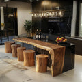 Counter Height Live Edge Bar Table – Solid Sheesham Wood Pub Table | Rustic Home Décor, Dining & Coffee Table