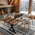 Sheesham Dining Table – Solid Wood Live Edge Kitchen & Dining Room Table | Handmade Natural Edge Wooden Table