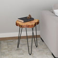 Rustic Charm Live Edge Coffee Table – Handcrafted Sheesham Wood with Natural Grain Finish