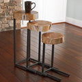 Live Edge Nested Tables Set of 3 – Handcrafted Solid Wood Side Tables | Rustic Coffee Tables & Accent Stands