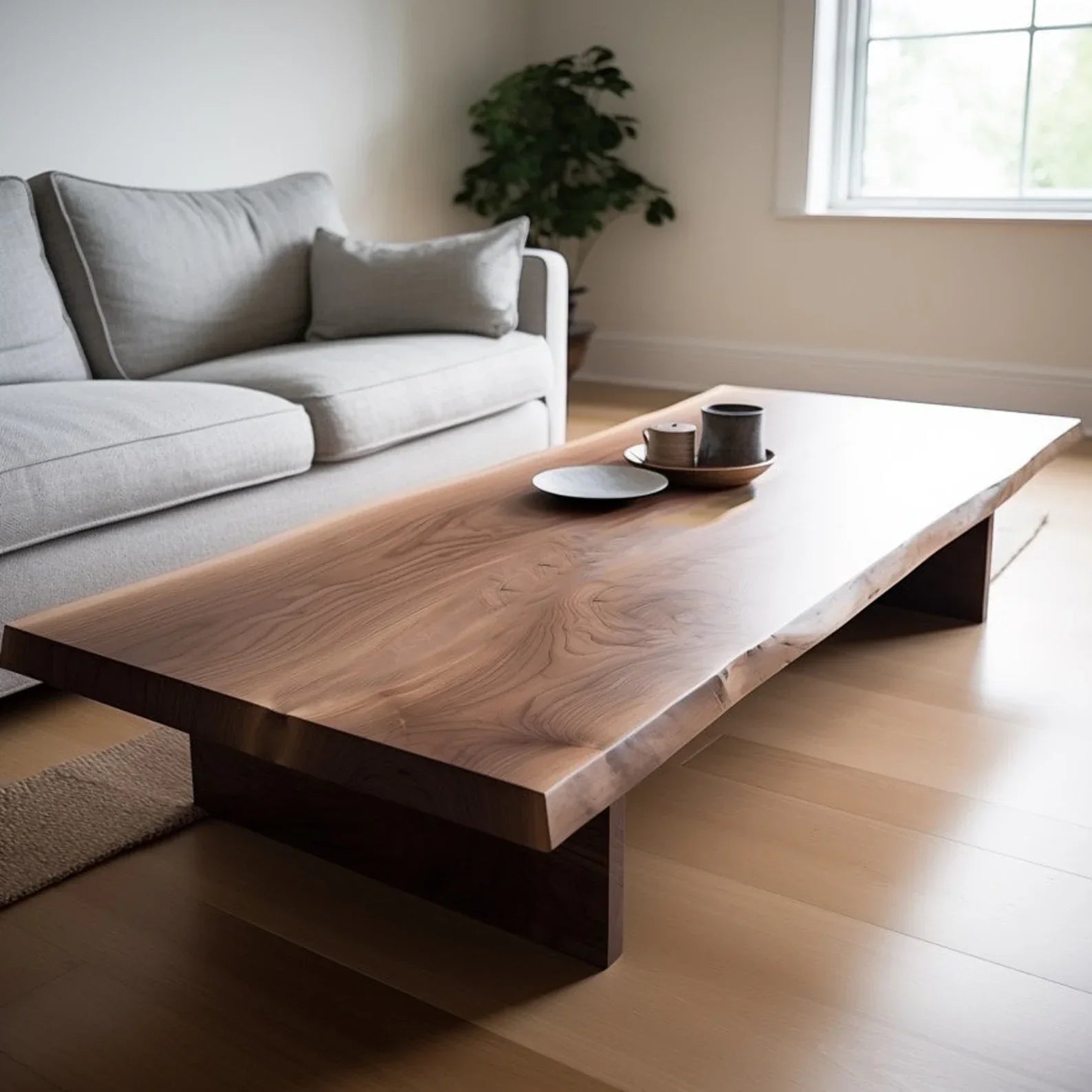 Handmade Live Edge Sheesham Wood Table – Modern Boho Style